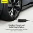 Baseus Car Tool Super Mini Inflator Tire Pump 15sec Fast Inflation, 4 Tires in 25 Minutes, Black